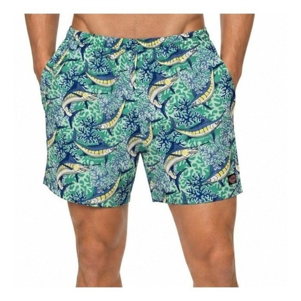 Vineyard Vines Shorts Mens L Blue Green Swim Surf Board Outdoor Fishing Shorts